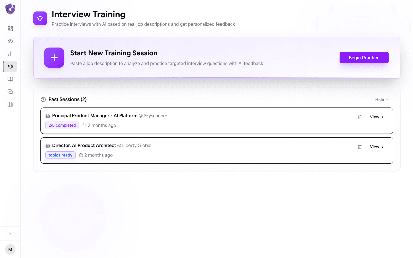 Train through interviews